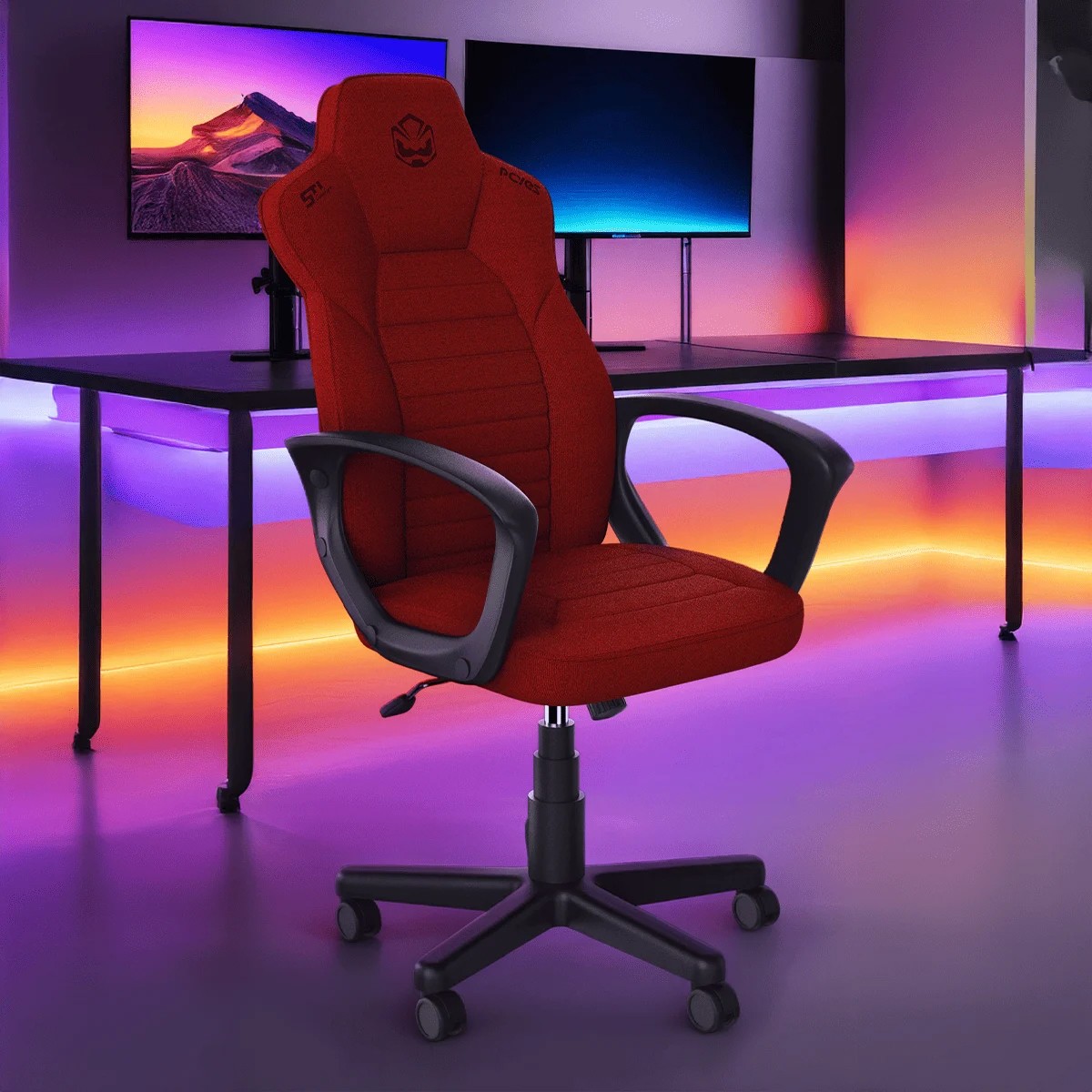 Cadeira Gamer PCYES STI Comfort, First Blood, Tecido, Vermelho, PCSTI-FB