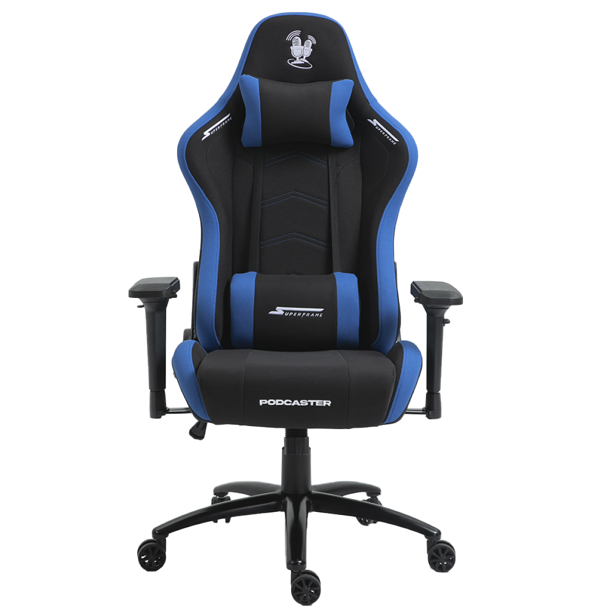 Cadeira Gamer Podcaster, Reclinável, 4D, Preta e Azul