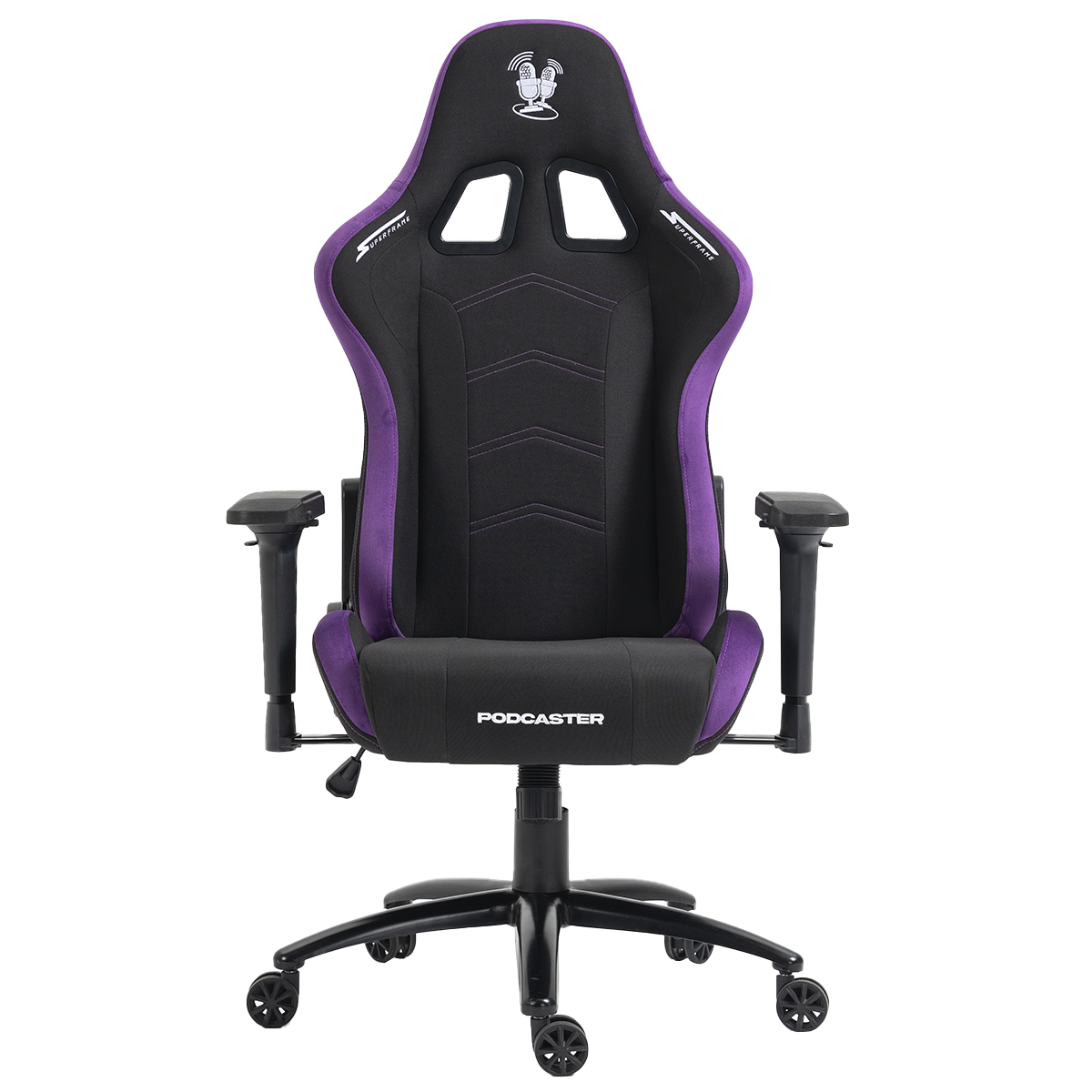 Cadeira Gamer Podcaster, Reclinável, 4D, Preta e Roxa