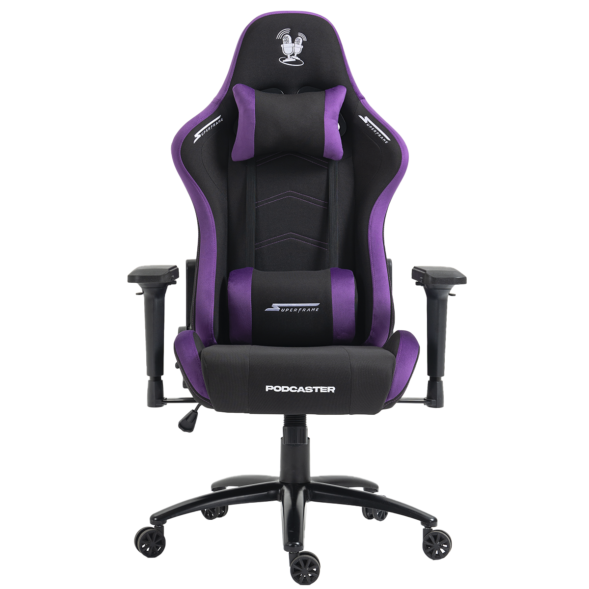 Cadeira Gamer Podcaster, Reclinável, 4D, Preta e Roxa