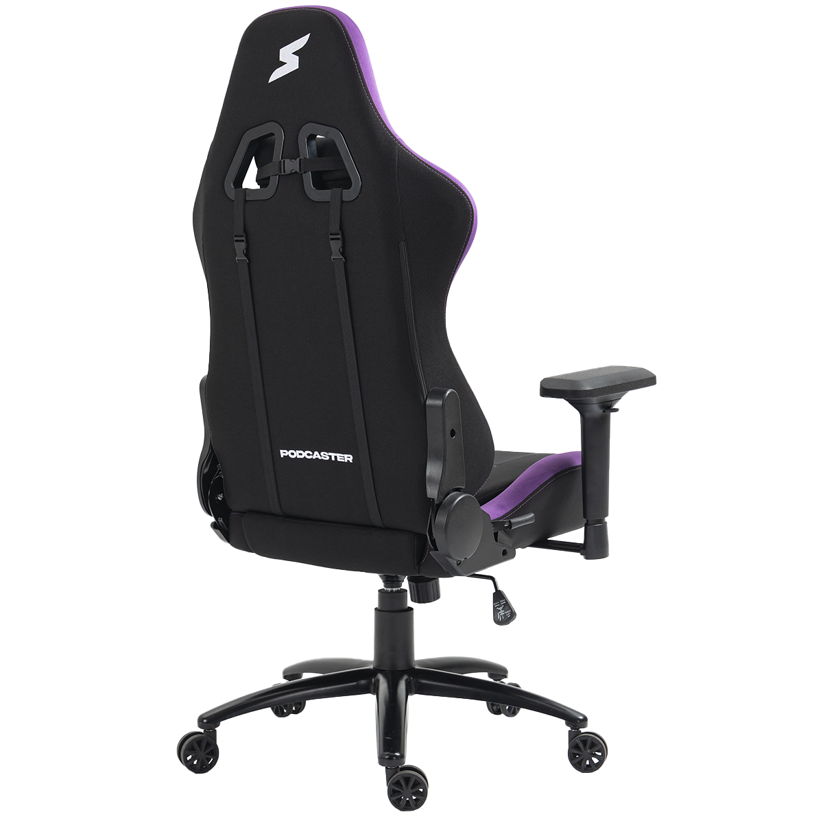 Cadeira Gamer Podcaster, Reclinável, 4D, Preta e Roxa