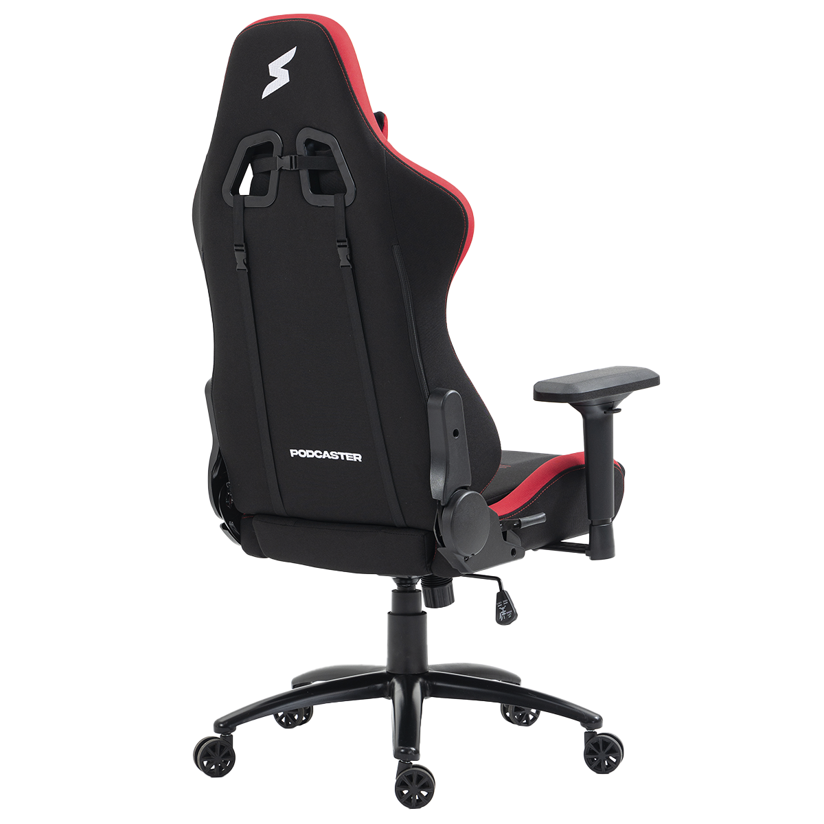 Cadeira Gamer Podcaster, Reclinável, 4D, Preta e Vermelha