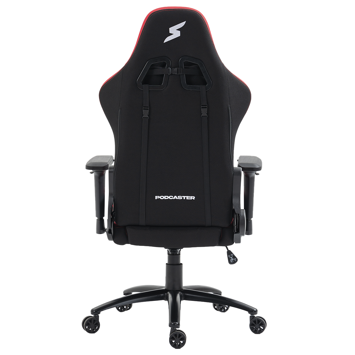 Cadeira Gamer Podcaster, Reclinável, 4D, Preta e Vermelha