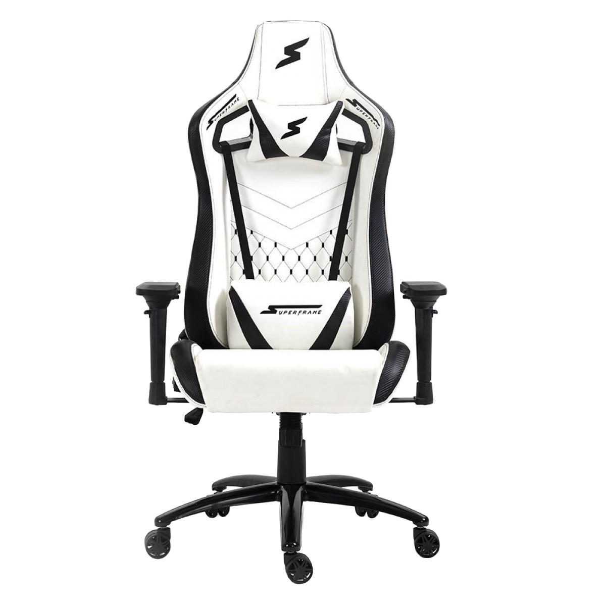 Cadeira Gamer SuperFrame Cleric, Reclinável, 4D, Suporta até 140KG, Branco e Preto