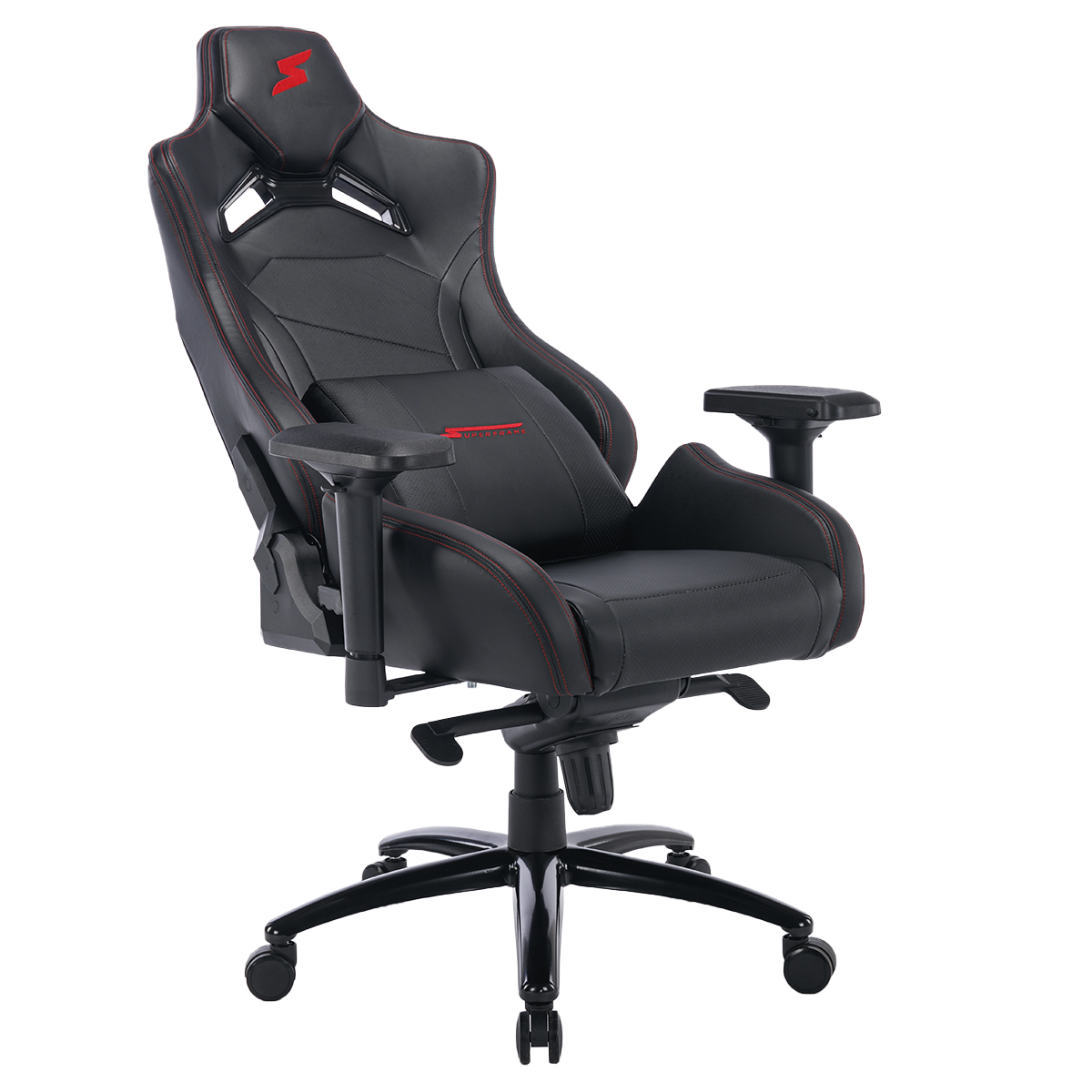 Cadeira Gamer SuperFrame Epic, Reclinável, 4D Preto e Vermelho