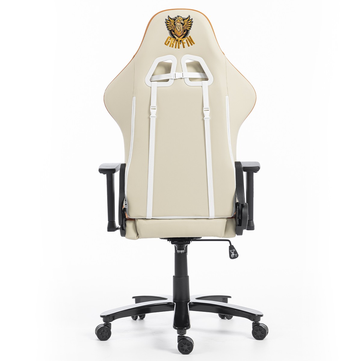 Cadeira Gamer SuperFrame Griffin, Reclinável, 3D, Creme e Laranja, SF-CH-GFR3DWOL