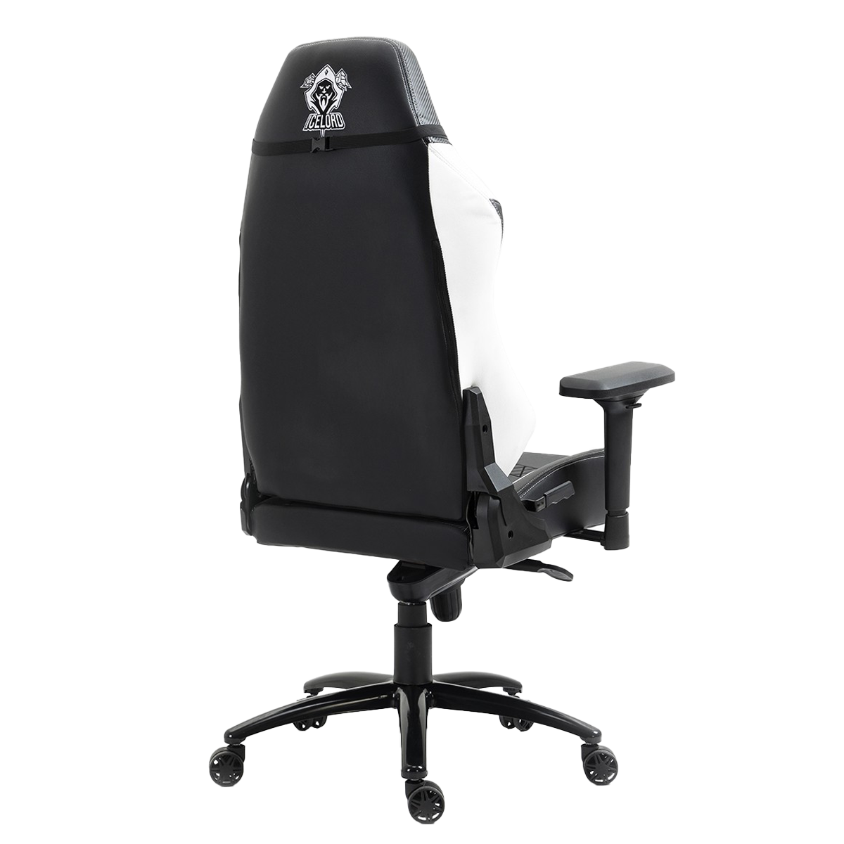 Cadeira Gamer SuperFrame Icelord, Reclinável, 4D, Suporta até 180KG, Preto e Branco, SFCD-CLBK/WH