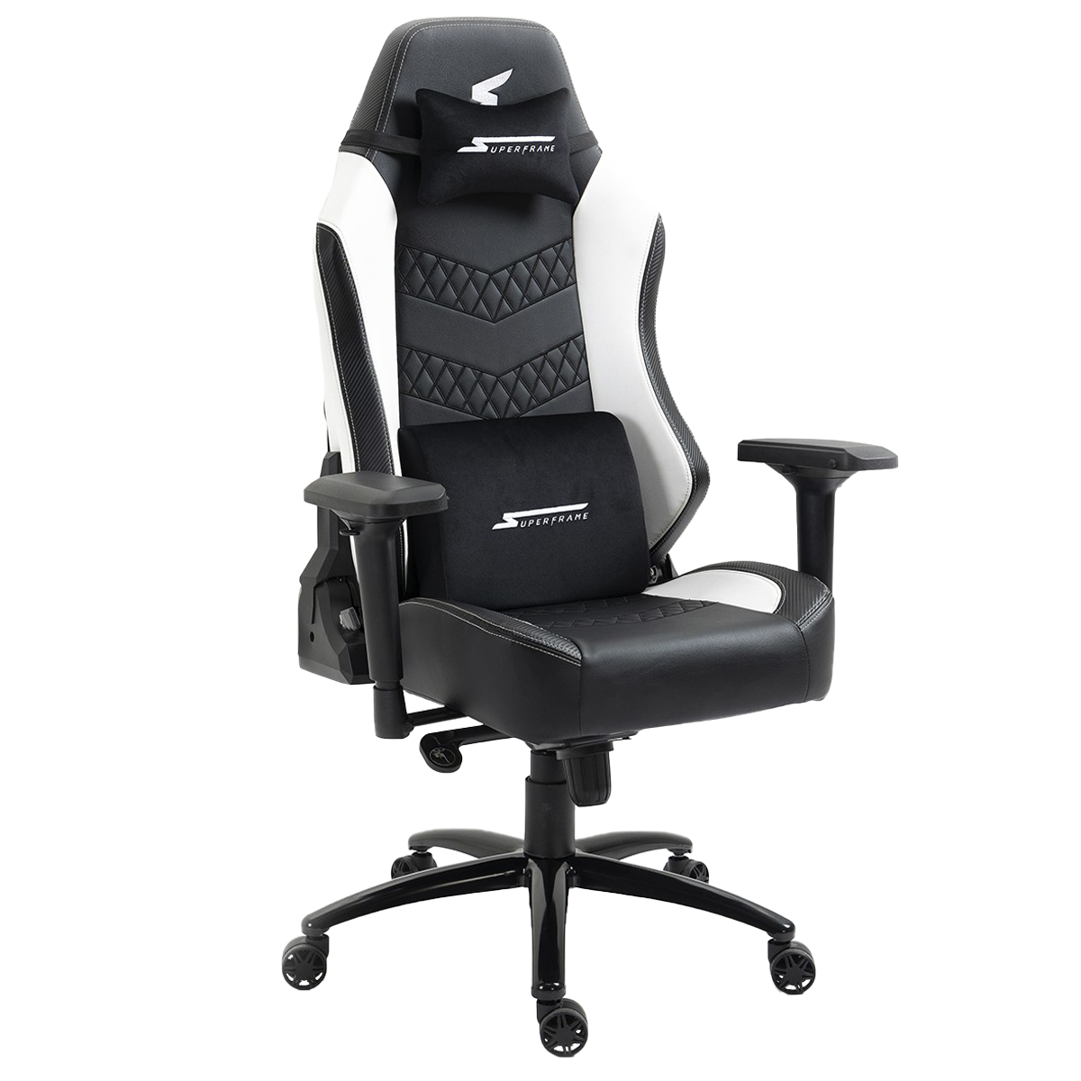 Cadeira Gamer SuperFrame Icelord, Reclinável, 4D, Suporta até 180KG, Preto e Branco, SFCD-CLBK/WH