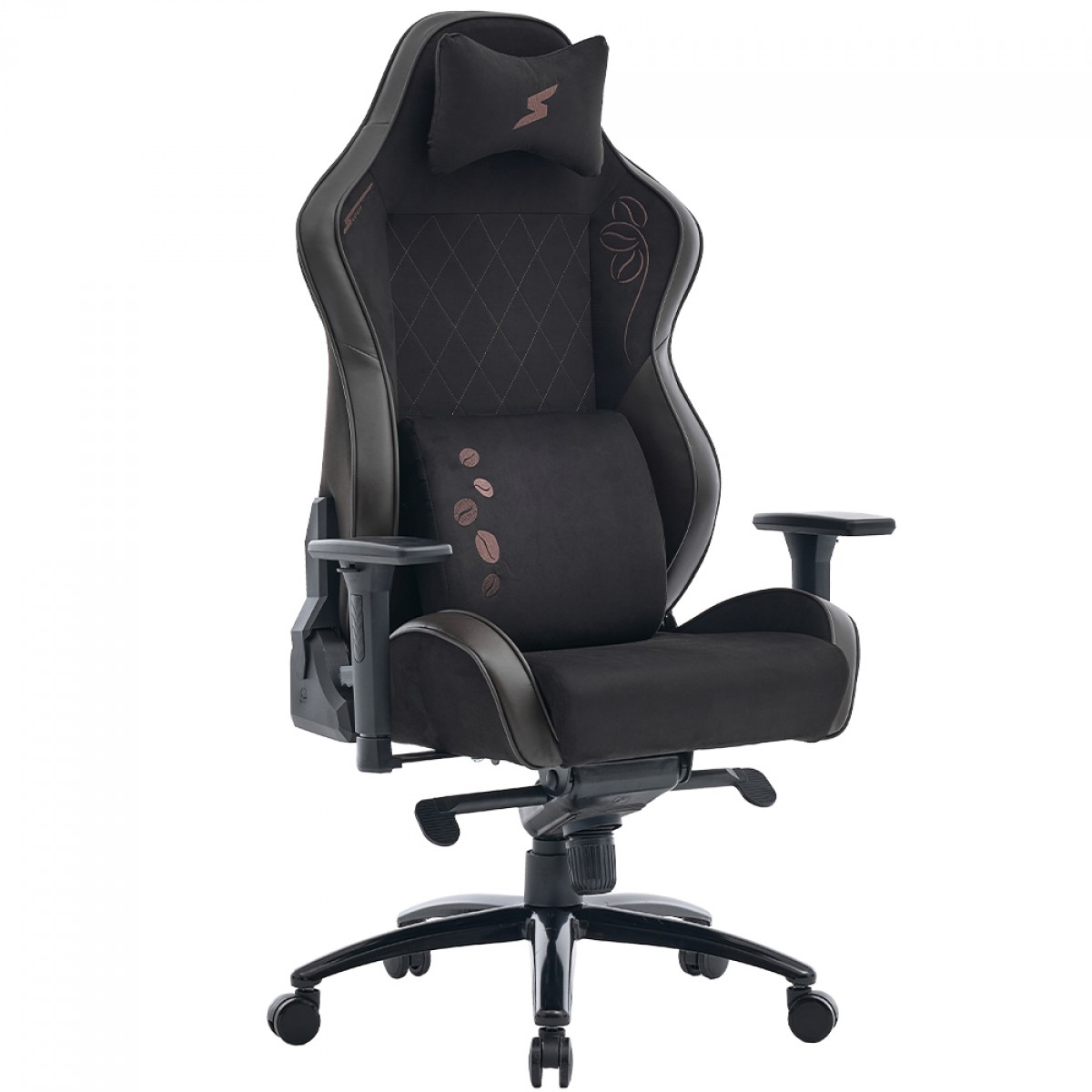 Cadeira Gamer SuperFrame Irish, Reclinável, 3D, Preta e Marrom, SF-CH-IRR3DBBF