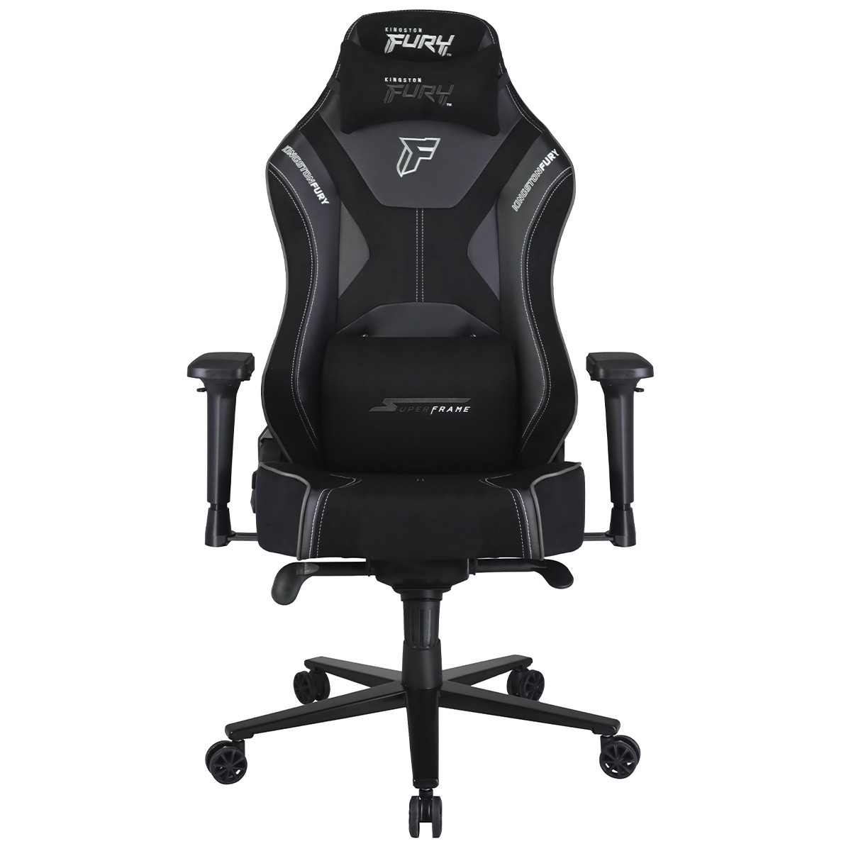 Cadeira Gamer SuperFrame Kingston Fury, Reclinável, 4D, Preto e Cinza, SF-CH-KFR4DBGH