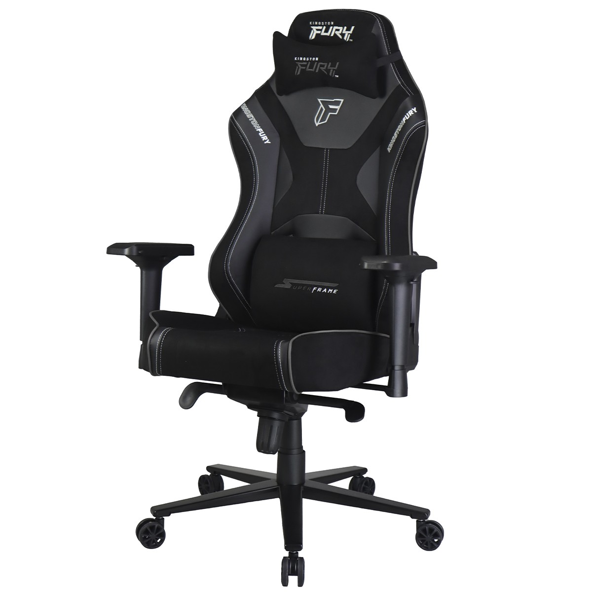 Cadeira Gamer SuperFrame Kingston Fury, Reclinável, 4D, Preto e Cinza, SF-CH-KFR4DBGH