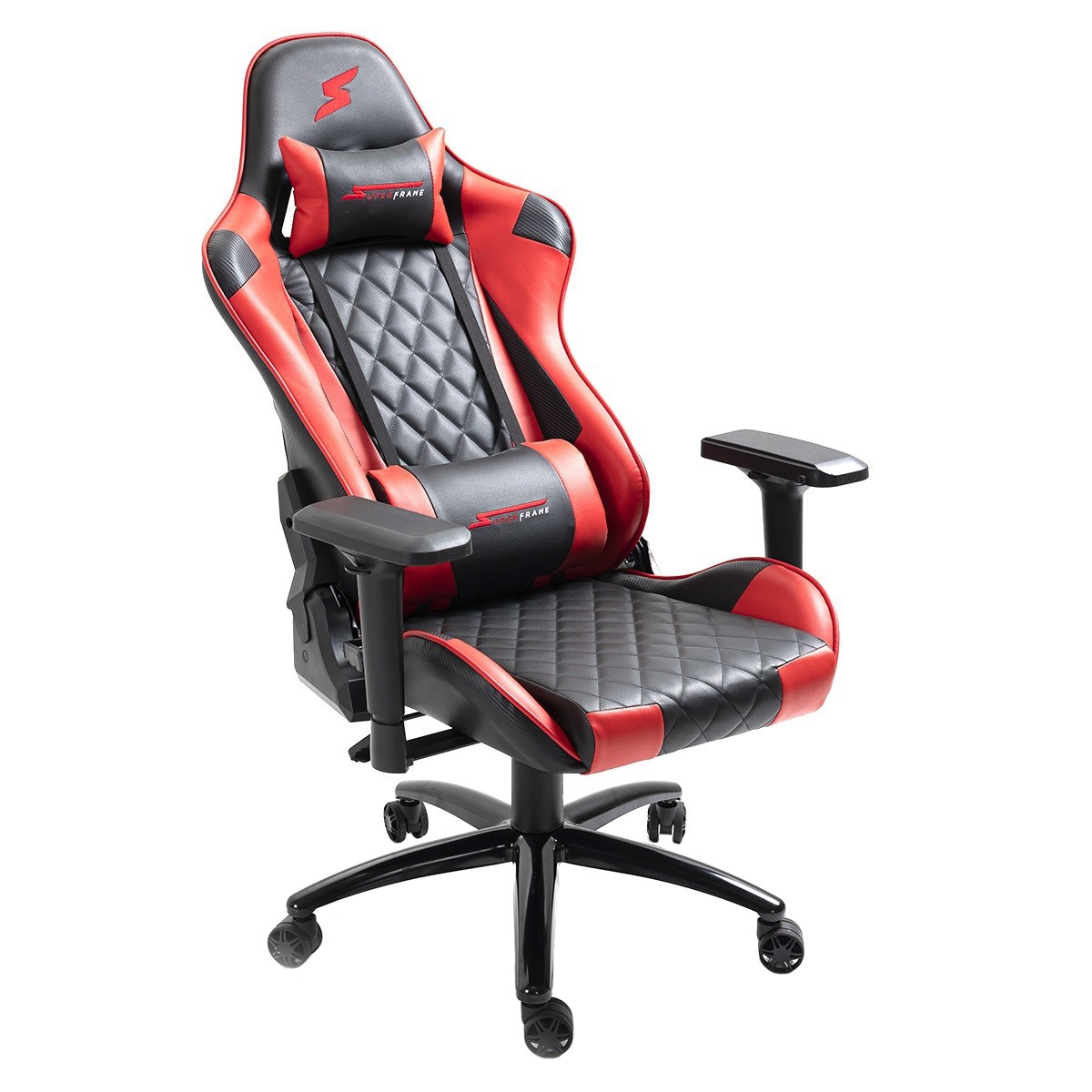 Cadeira Gamer SuperFrame Knight, Reclinável, Suporta até 180KG, Preto e Vermelho