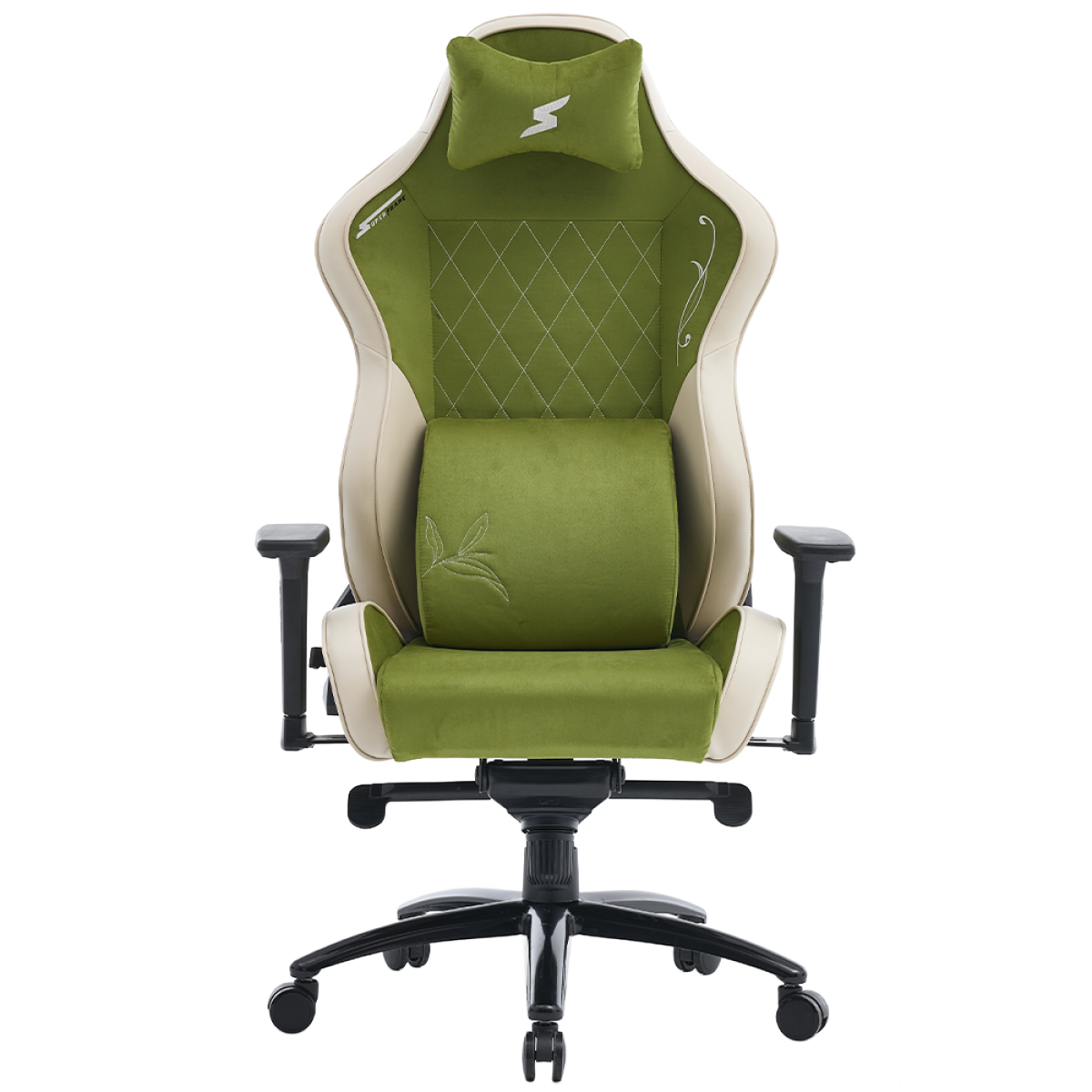 Cadeira Gamer SuperFrame Matcha, Reclinável, 3D, Verde e Bege, SF-CH-MTR3DGBF