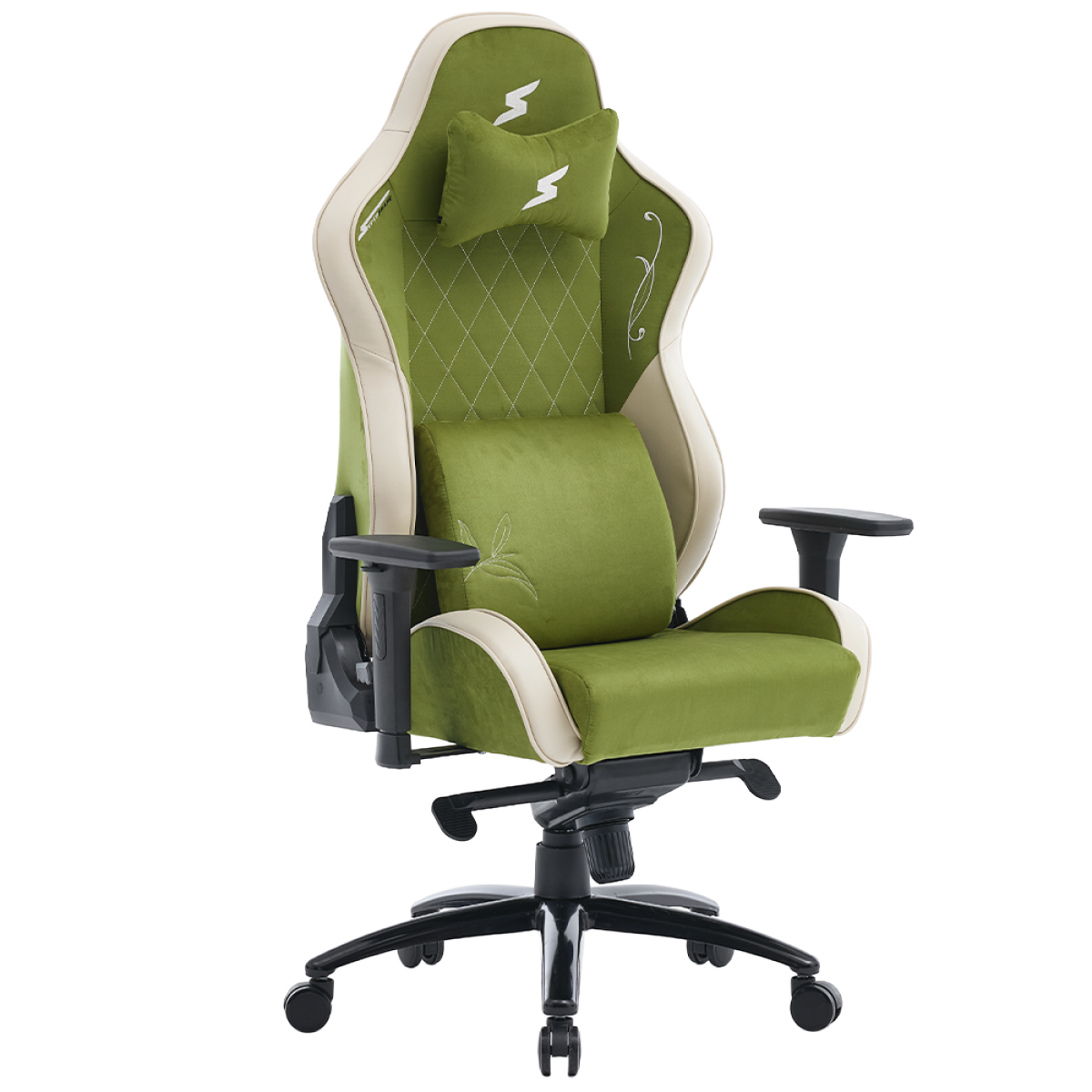 Cadeira Gamer SuperFrame Matcha, Reclinável, 3D, Verde e Bege, SF-CH-MTR3DGBF