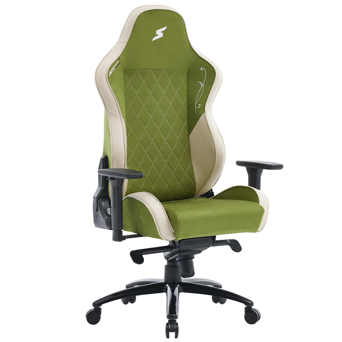 Cadeira Gamer SuperFrame Matcha, Reclinável, 3D, Verde e Bege, SF-CH-MTR3DGBF