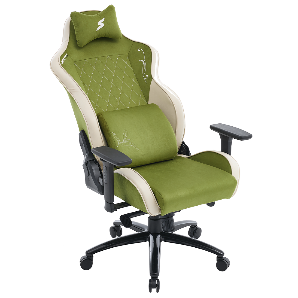 Cadeira Gamer SuperFrame Matcha, Reclinável, 3D, Verde e Bege, SF-CH-MTR3DGBF