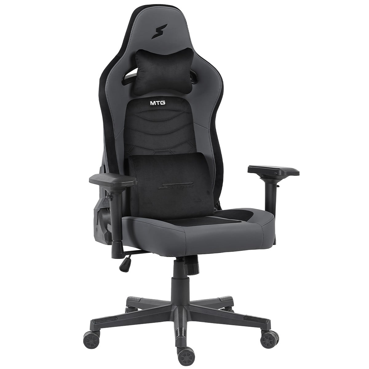 Cadeira Gamer SuperFrame MTG, Reclinável, 4D, Couro, Cinza e Preta, SF-CH-MTG4DGBL