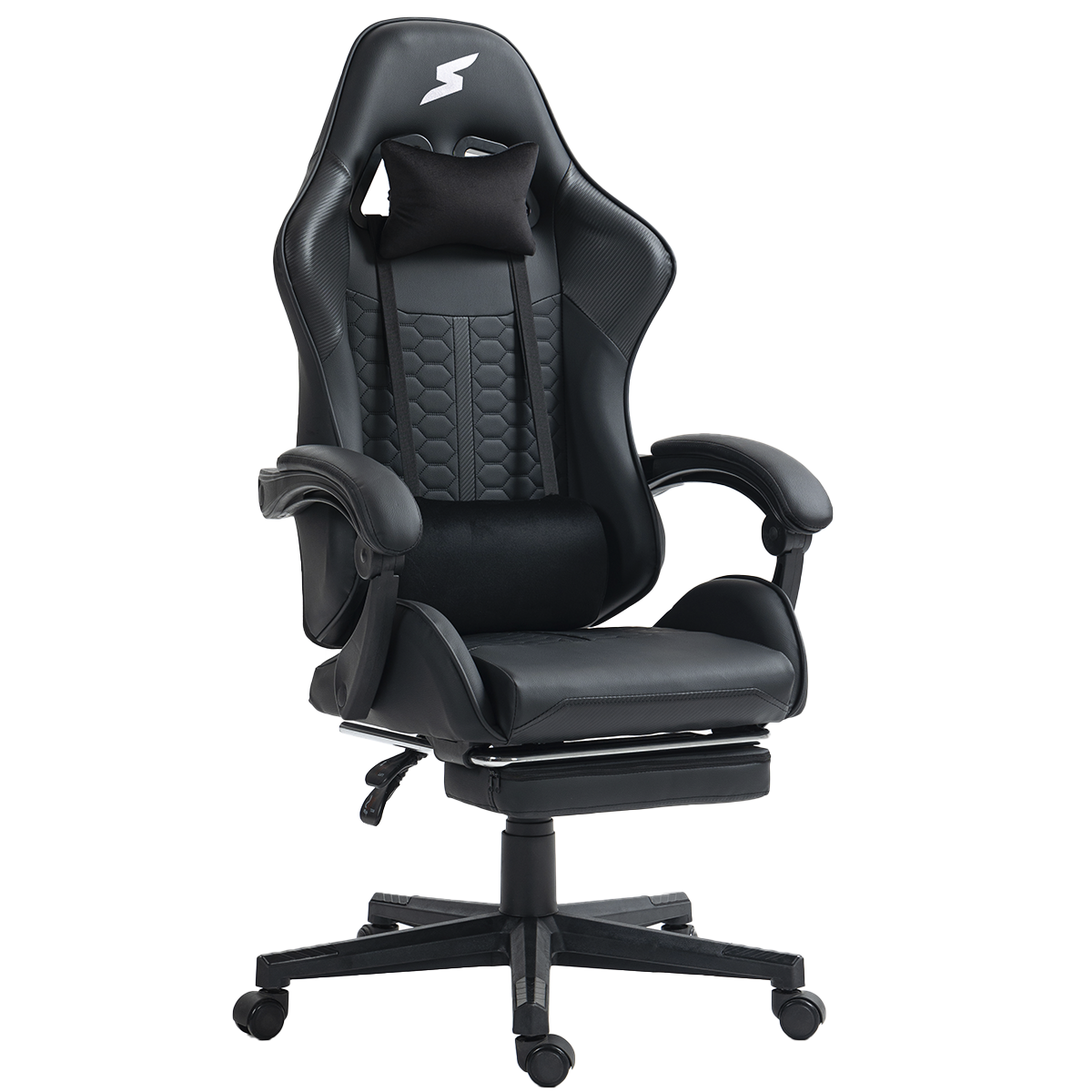 Cadeira Gamer SuperFrame Rocket, Reclinável, Preto, SF-CH-RCR0DBL