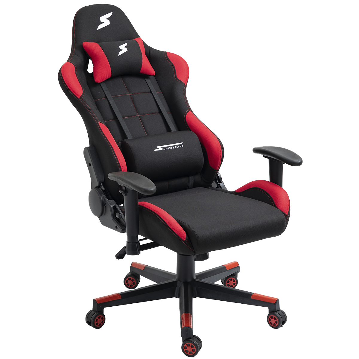 Cadeira Gamer SuperFrame Speed, Reclinável, Tecido, Preto e Vermelho