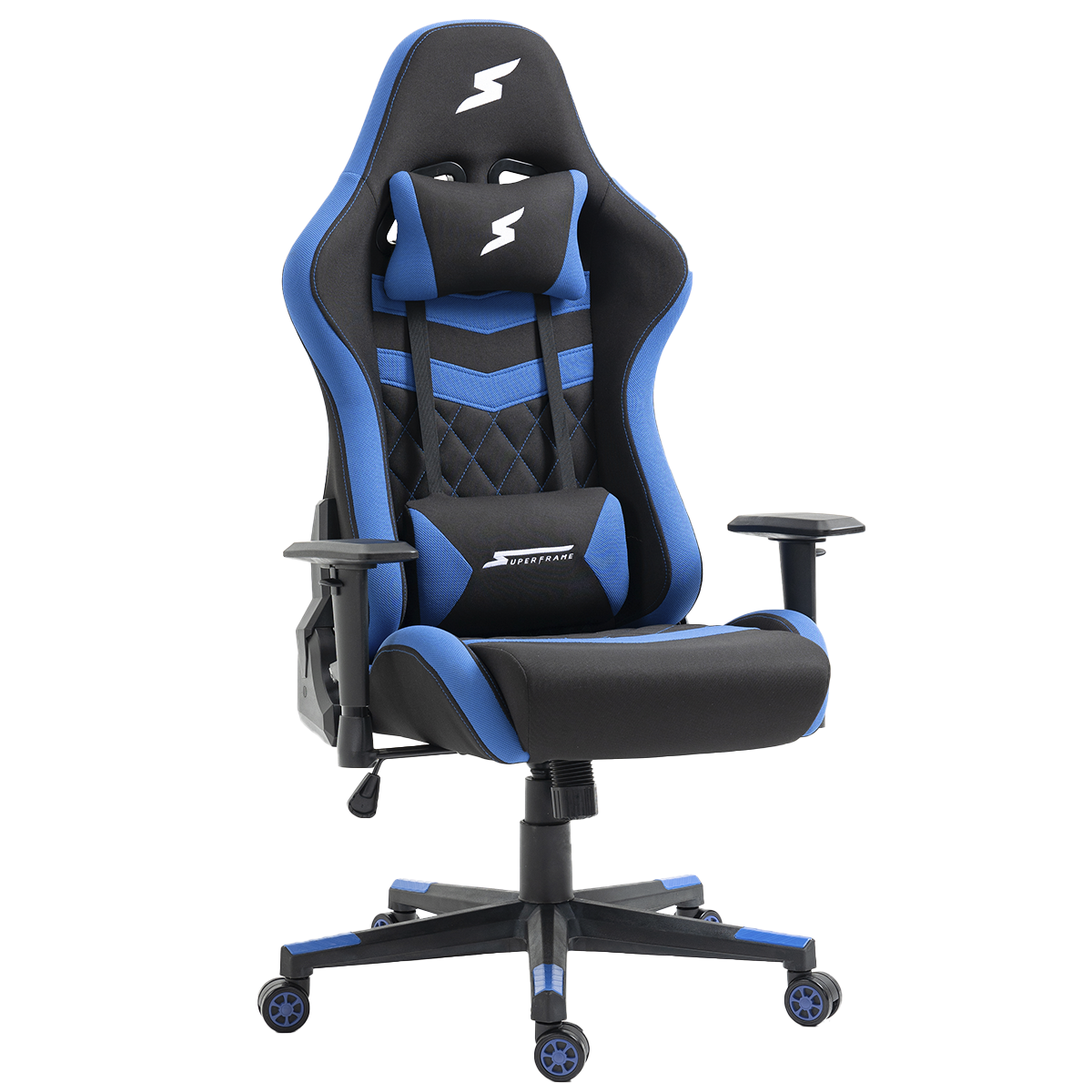 Cadeira Gamer SuperFrame Sport, Reclinável, 2D, Preta e Azul