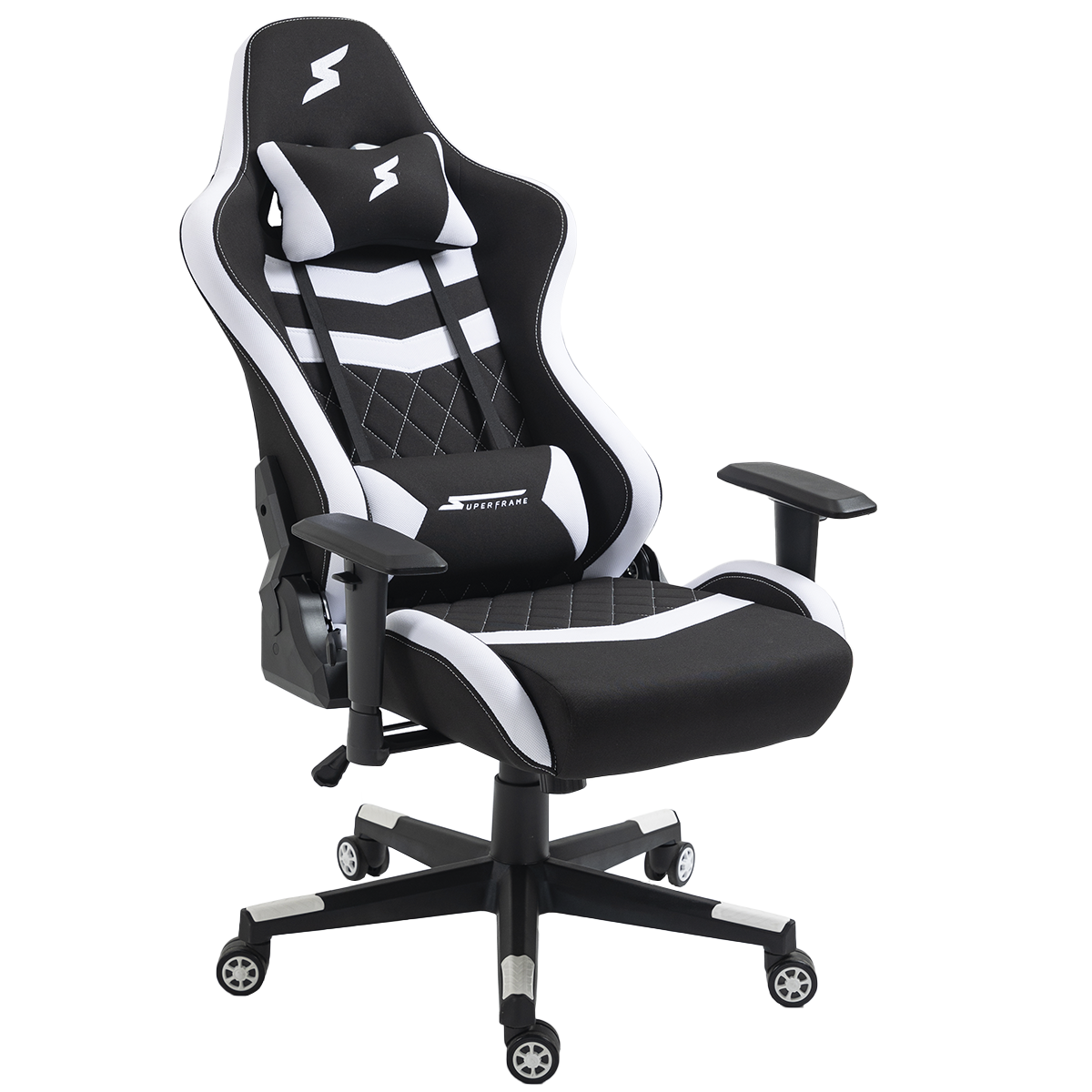 Cadeira Gamer SuperFrame Sport, Reclinável, 2D, Preta e Branca