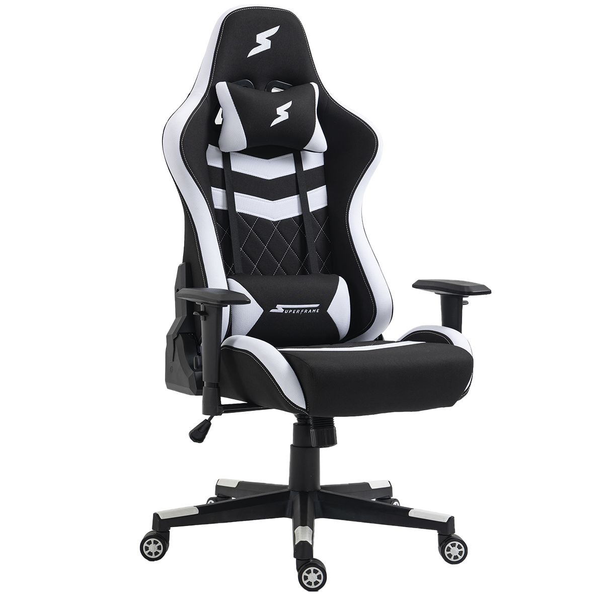 Cadeira Gamer SuperFrame Sport, Reclinável, 2D, Preta e Branca