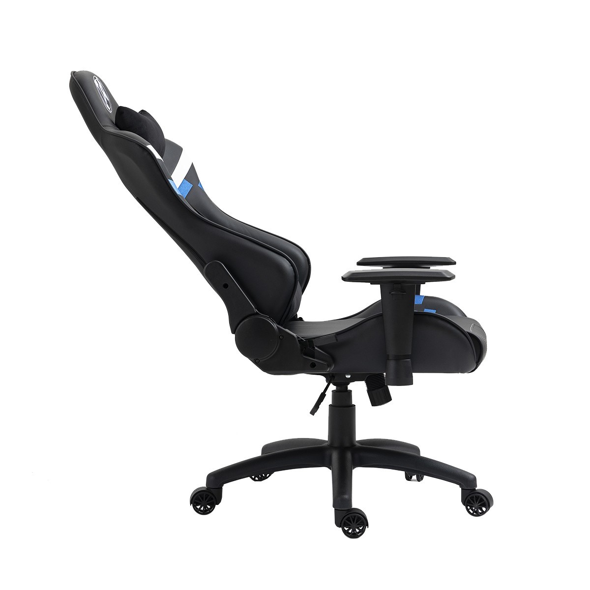 Cadeira Gamer TecnoArt Enigma, Reclinável, Preto, Branco e Azul, CGT-8037-PA