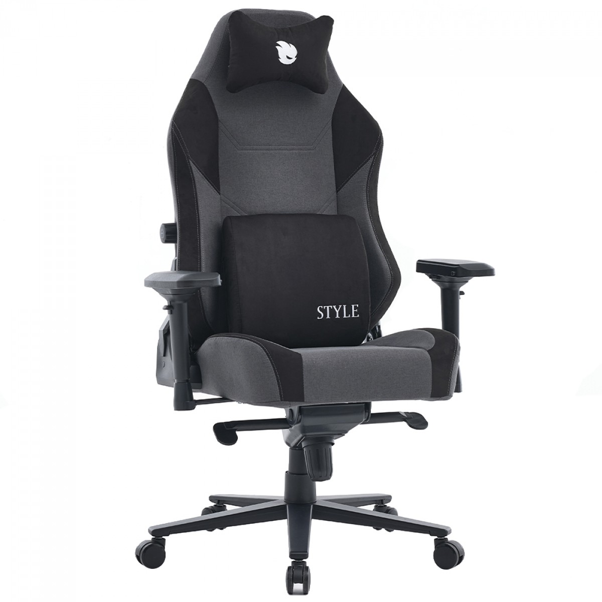Cadeira Gamer Terabyte New Style, Reclinável, 4D, Tecido, Cinza e Preta, TR-CH-NSR4DGBF
