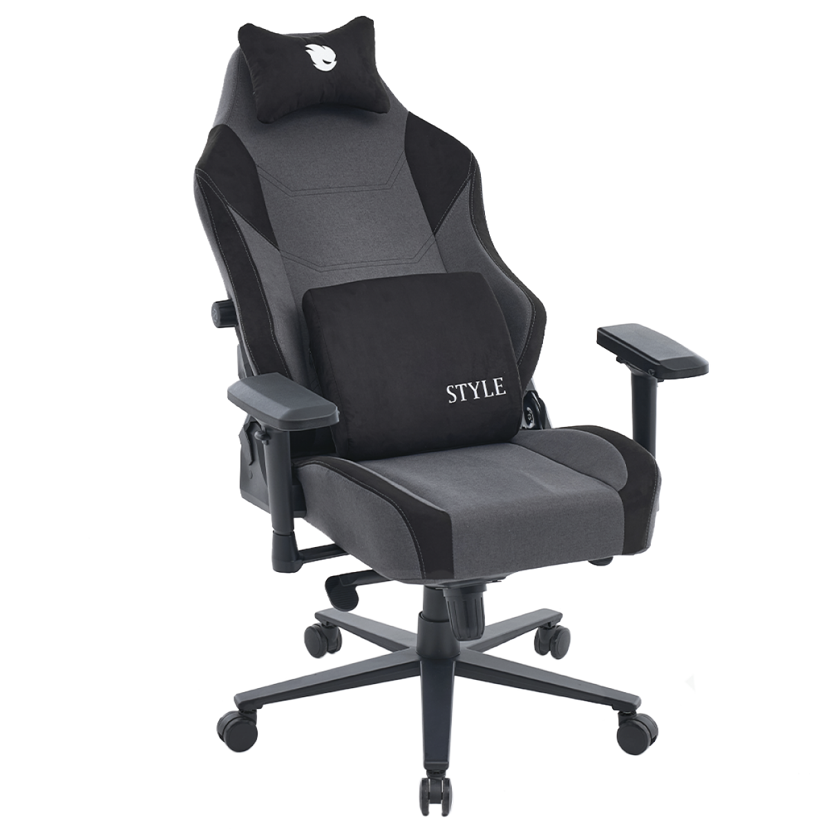 Cadeira Gamer Terabyte New Style, Reclinável, 4D, Tecido, Cinza e Preta, TR-CH-NSR4DGBF
