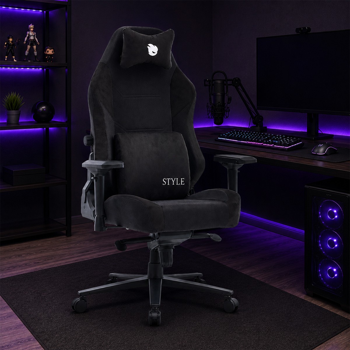 Cadeira Gamer Terabyte New Style, Reclinável, 4D, Tecido, Preta e Branca, TR-CH-NSR4DBWF