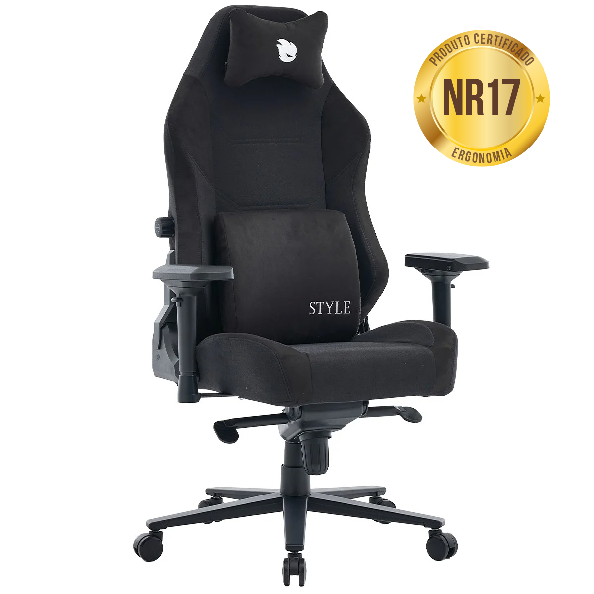 Cadeira Gamer Terabyte New Style, Reclinável, 4D, Tecido, Preta e Branca, TR-CH-NSR4DBWF