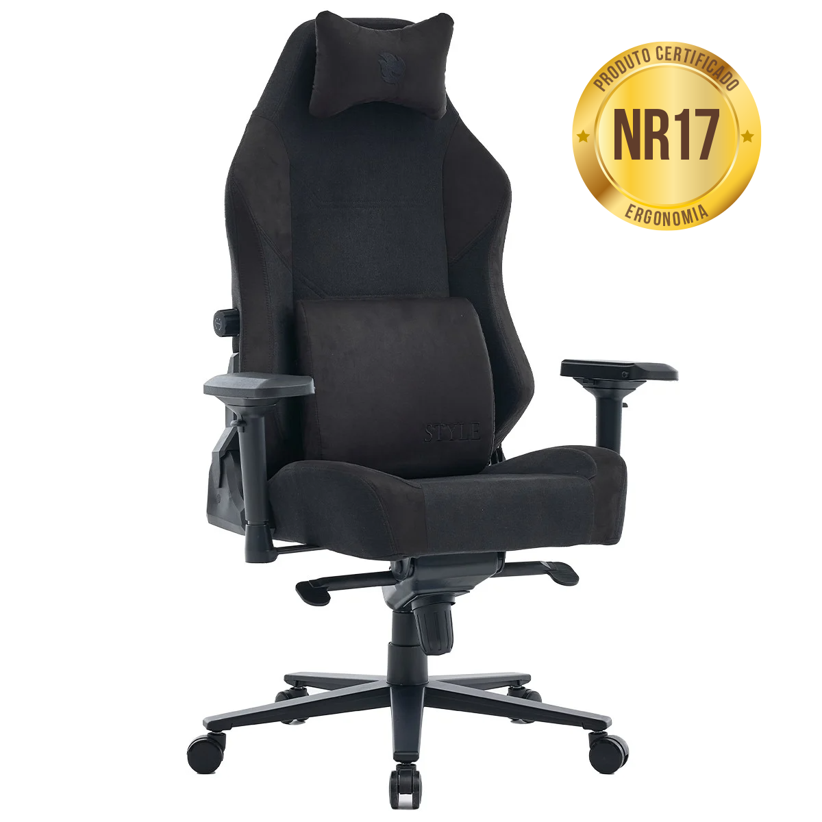 Cadeira Gamer Terabyte New Style, Reclinável, 4D, Tecido, Preta, TR-CH-NSR4DBF