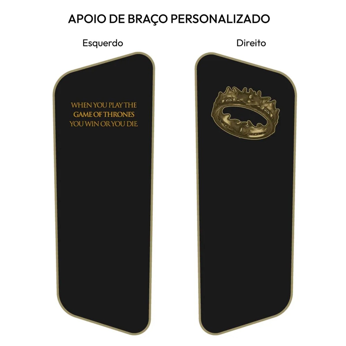 Cadeira Gamer ThunderX3 CORE Smart Game of Thrones, Ajustável, 3D, Preto e Dourado