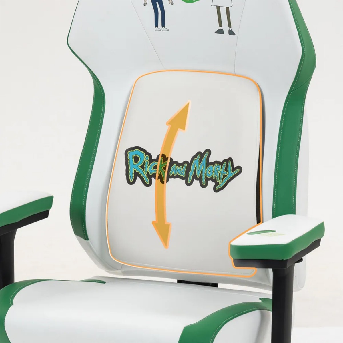 Cadeira Gamer ThunderX3 CORE Smart Rick and Morty, Ajustável, 3D, Branca e Verde