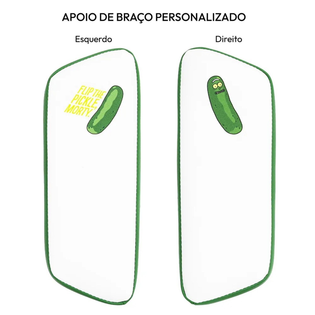 Cadeira Gamer ThunderX3 CORE Smart Rick and Morty, Ajustável, 3D, Branca e Verde