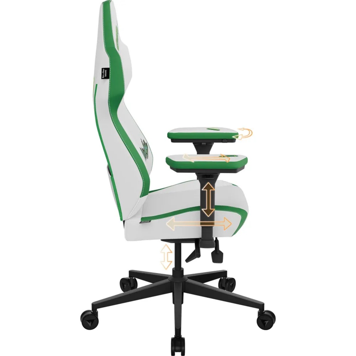 Cadeira Gamer ThunderX3 CORE Smart Rick and Morty, Ajustável, 3D, Branca e Verde