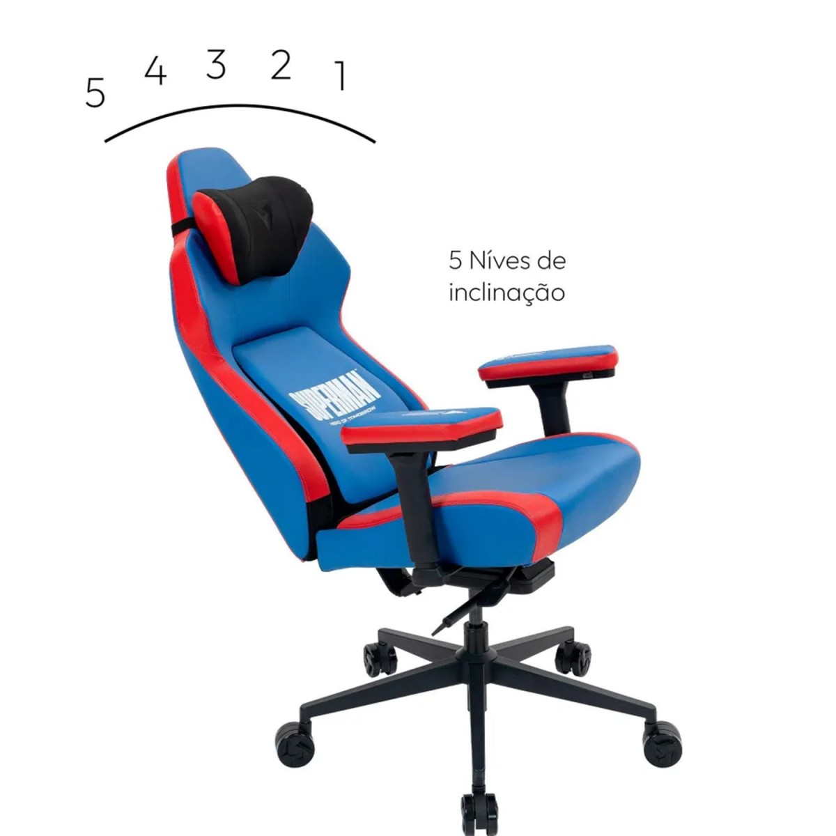Cadeira Gamer ThunderX3 CORE Smart Superman, Ajustável, 3D, Azul e Vermelho