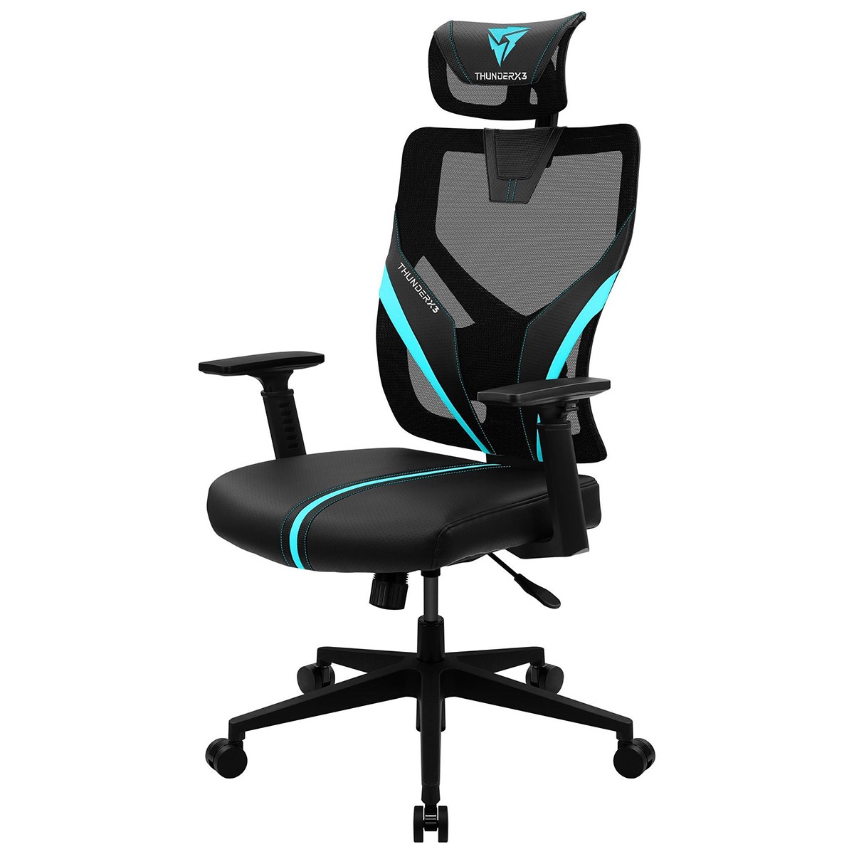 Cadeira Gamer ThunderX3 YAMA1 Ergonomica, Reclinável, Preta/Cyan