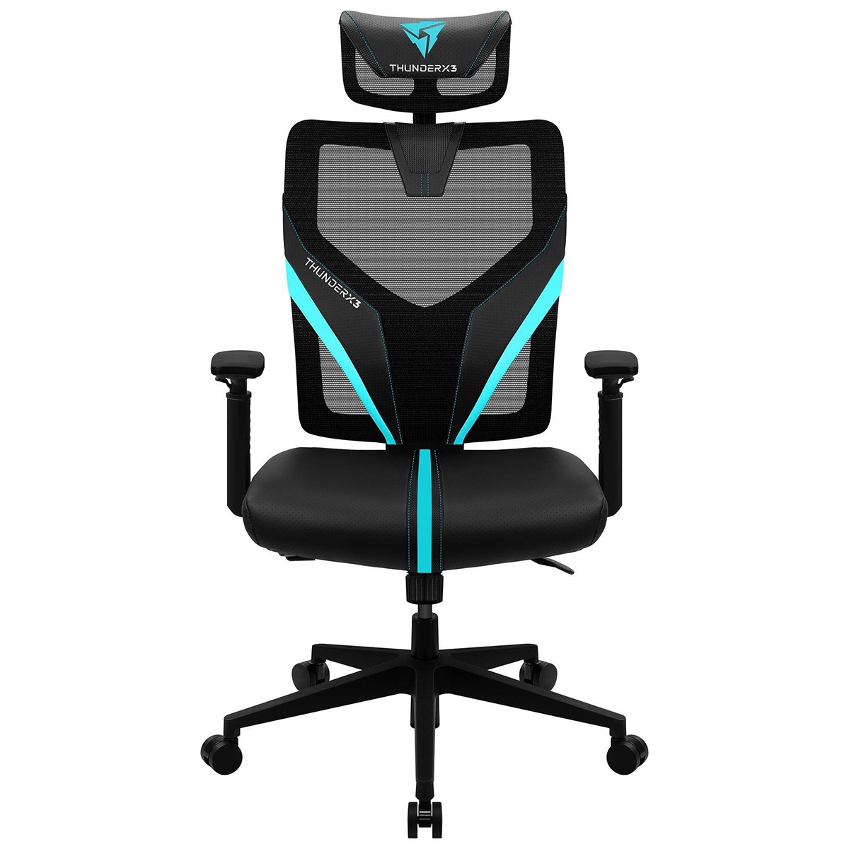 Cadeira Gamer ThunderX3 YAMA1 Ergonomica, Reclinável, Preta/Cyan
