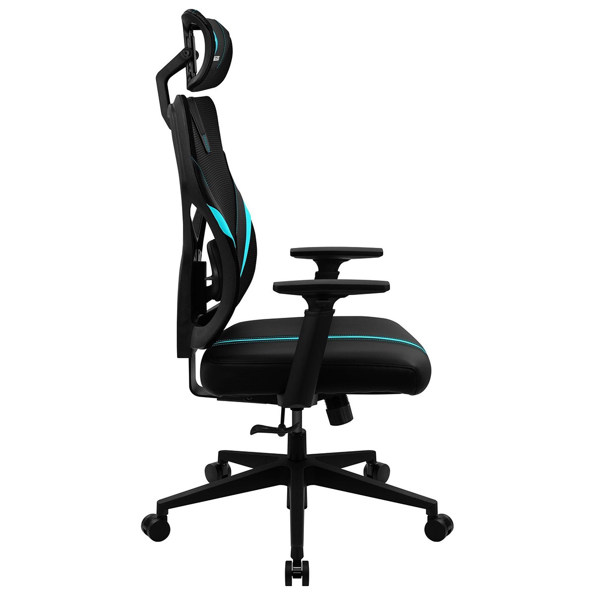 Cadeira Gamer ThunderX3 YAMA1 Ergonomica, Reclinável, Preta/Cyan