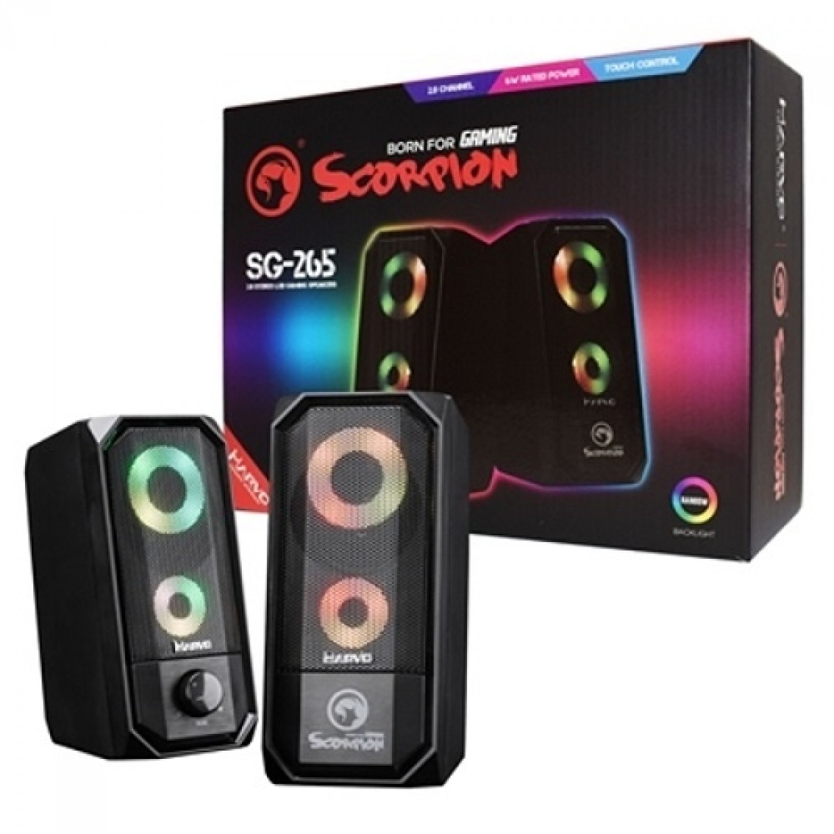 Caixa de Som Gamer Marvo SG-265, RGB, 2x3W, USB, SG265