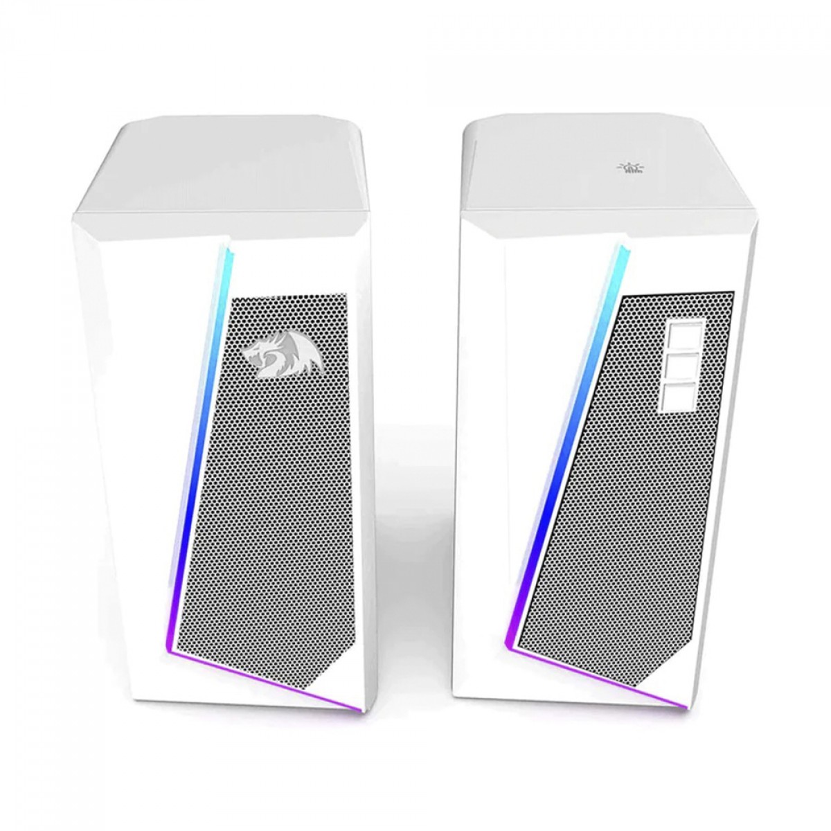 Caixa de Som Gamer Redragon GS520W Anvil, RGB, Stereo 2.0, 3.5mm, White - Open Box