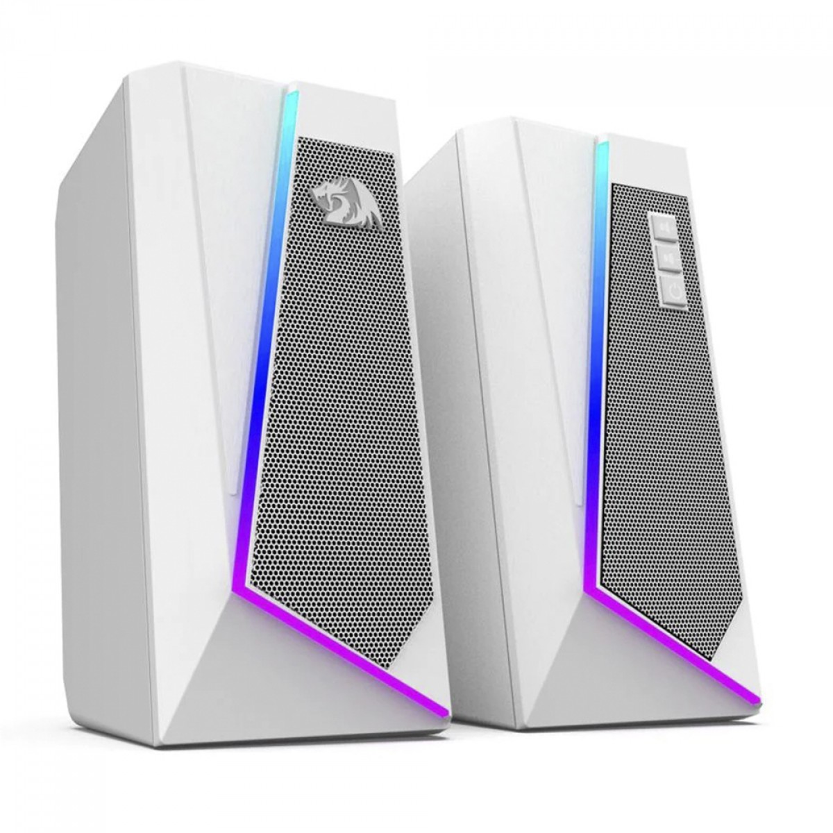 Caixa de Som Gamer Redragon GS520W Anvil, RGB, Stereo 2.0, 3.5mm, White - Open Box