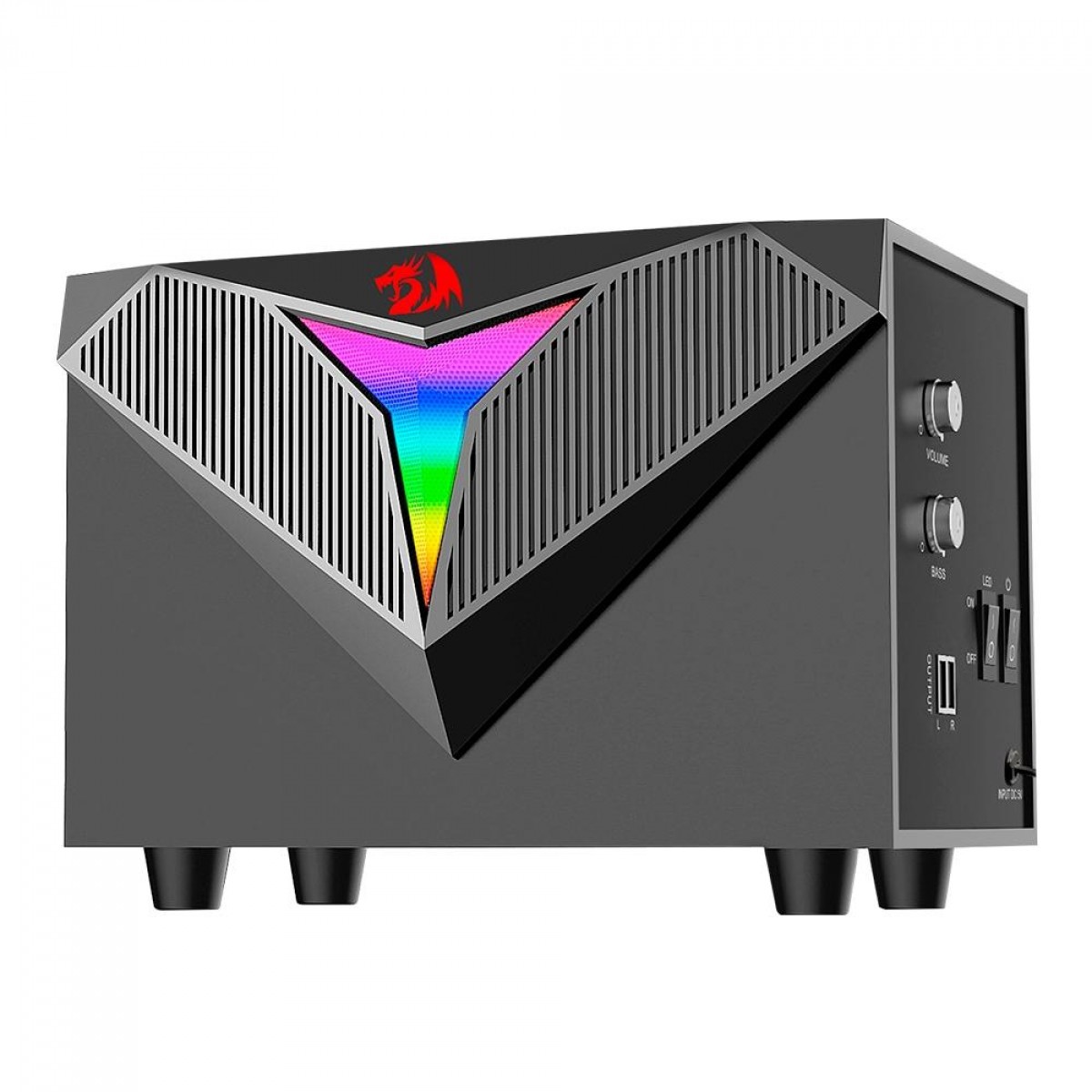 Caixa de Som Gamer Redragon, Toccata GS700, RGB, Stereo 2.0,USB , 3.5mm, 15W, GS700