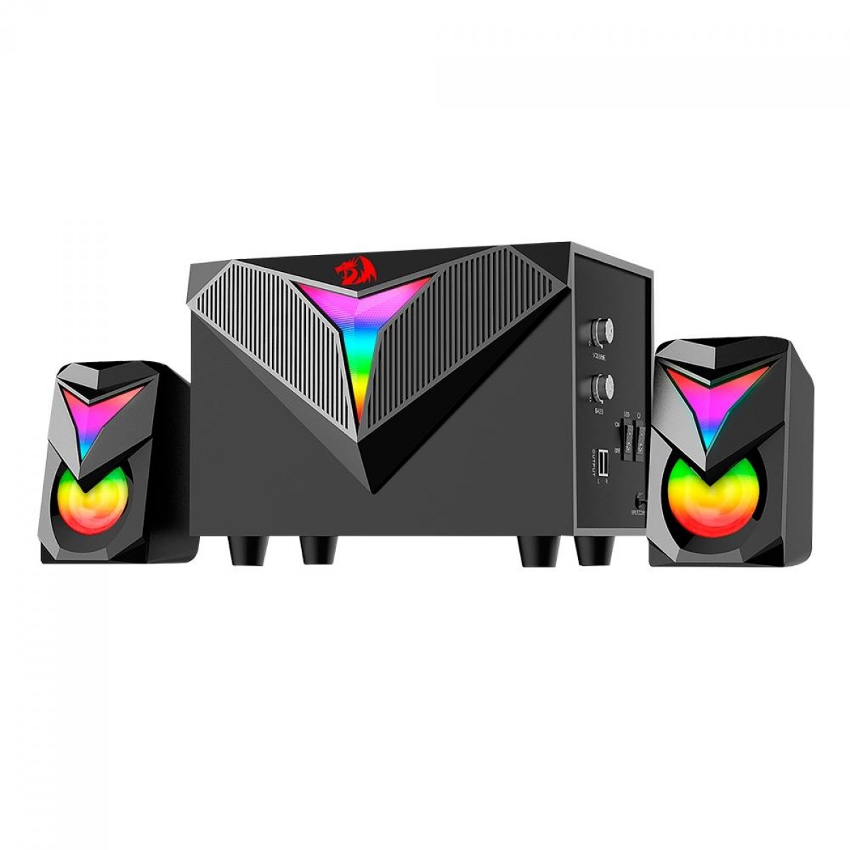 Caixa de Som Gamer Redragon, Toccata GS700, RGB, Stereo 2.0,USB , 3.5mm, 15W, GS700