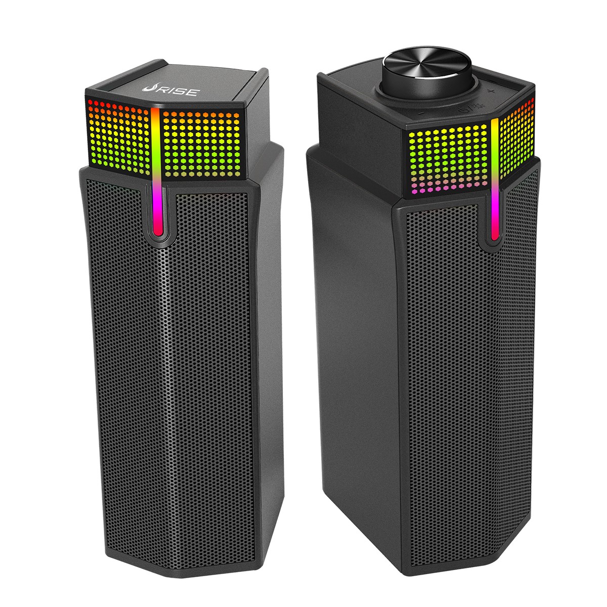Caixa De Som Gamer Rise Mode Laser S2, Rainbow, Bluetooth/3.5mm, 2x5W, Preto, RM-SPL-02-RGB