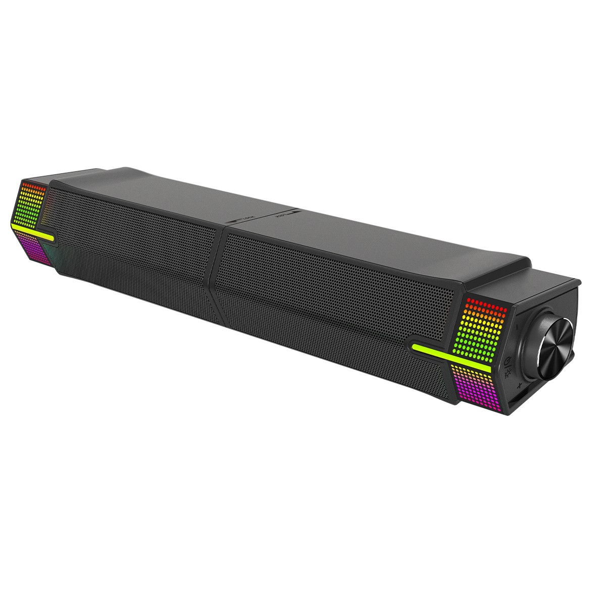 Caixa De Som Gamer Rise Mode Laser S2, Rainbow, Bluetooth/3.5mm, 2x5W, Preto, RM-SPL-02-RGB