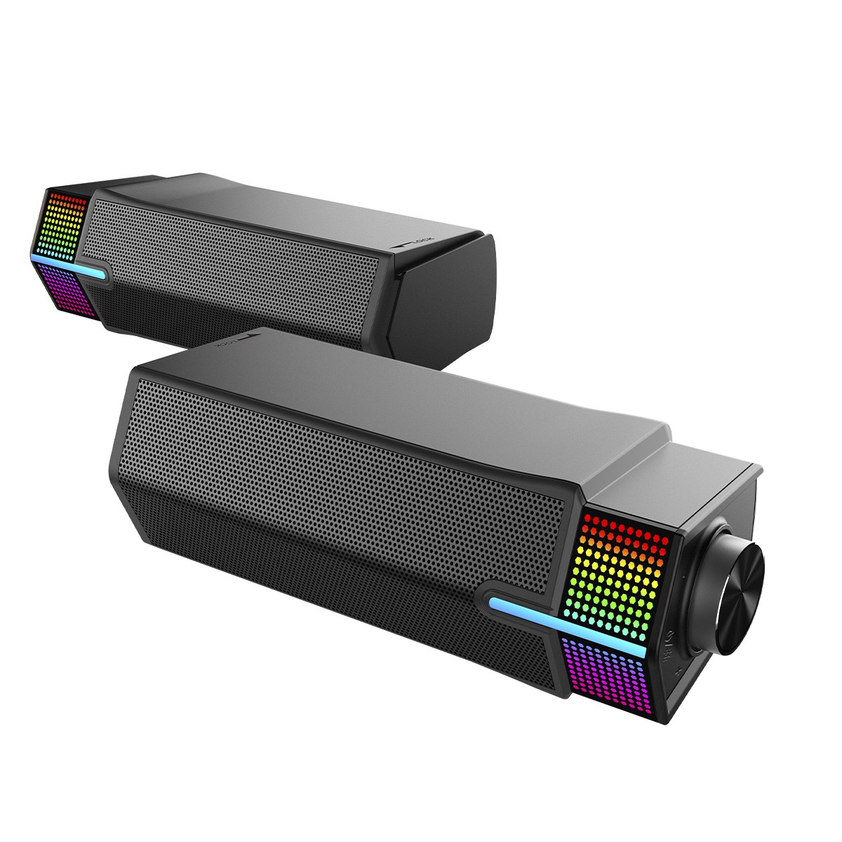Caixa De Som Gamer Rise Mode Laser S2, Rainbow, Bluetooth/3.5mm, 2x5W, Preto, RM-SPL-02-RGB