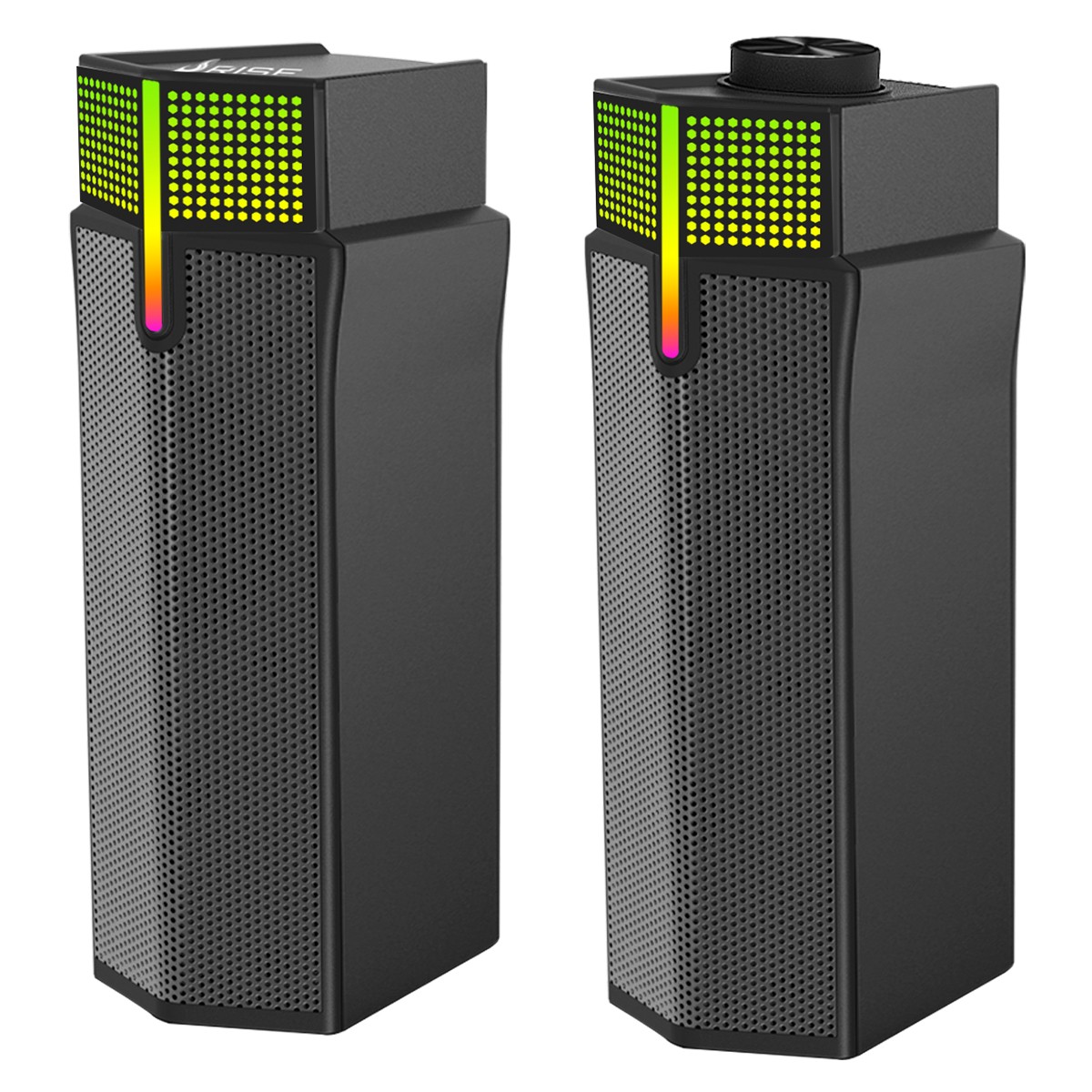 Caixa De Som Gamer Rise Mode Laser S2, Rainbow, Bluetooth/3.5mm, 2x5W, Preto, RM-SPL-02-RGB