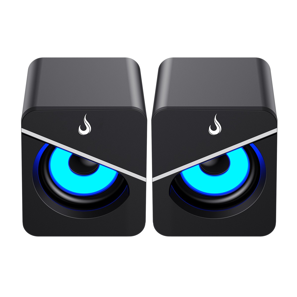 Caixa De Som Gamer Rise Mode Mad Sound 01, LED Azul, 3.5mm, 2x3W, Preto, RM-SPMA-01-BB